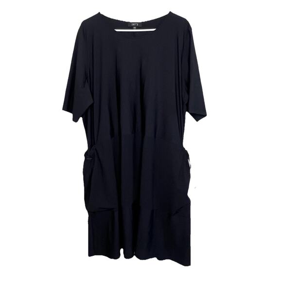 Comfy USA Dresses & Skirts - Comfy USA 3X Stretch Jersey Knee Length Dress Black Lagenlook Flowy Travel Aa2